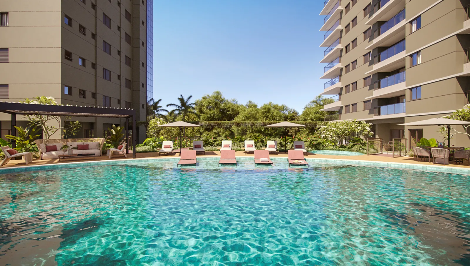 Área de lazer do Dom Aloysio Home Resort