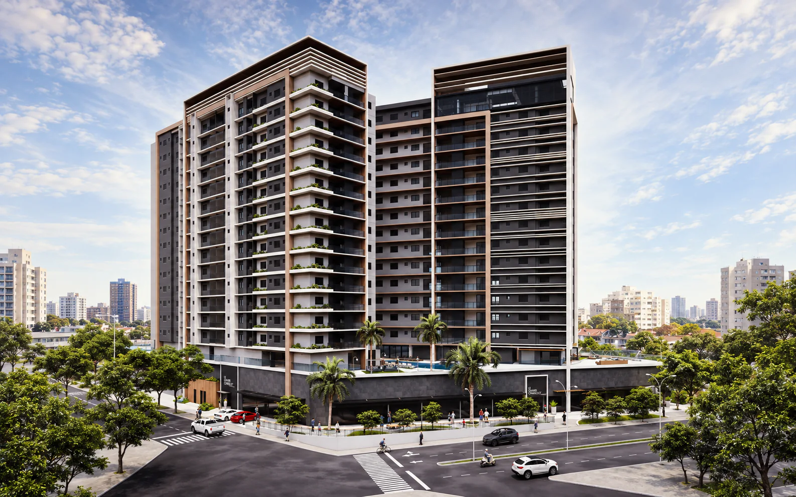 Fachada do Le Grand Chaillot Residencial em Botucatu