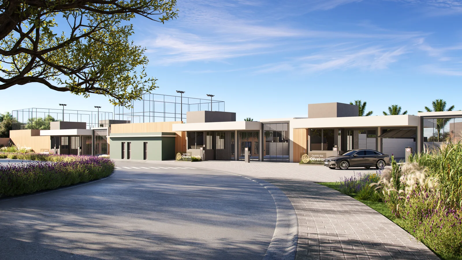 Portaria principal do Quinta das Oliveiras Residence