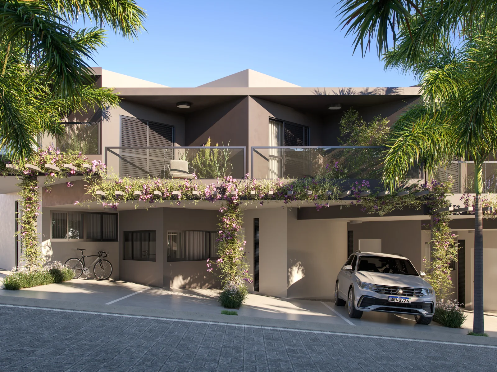 Fachada residencial do Quinta das Oliveiras Residence
